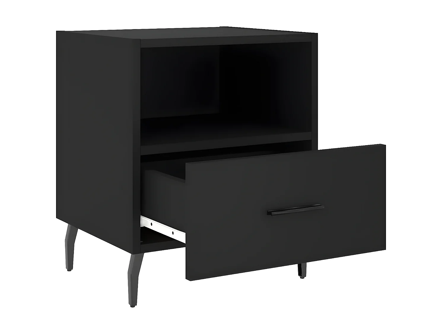 Lot de 2 Tables de chevet noir 40x35x47,5 cm bois d’ingénierie WVGQ8427