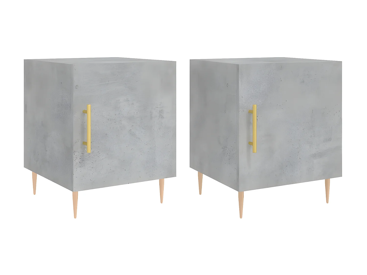 Lot de 2 Tables de chevet gris béton 40x40x50 cm bois d’ingénierie WVGQ8311
