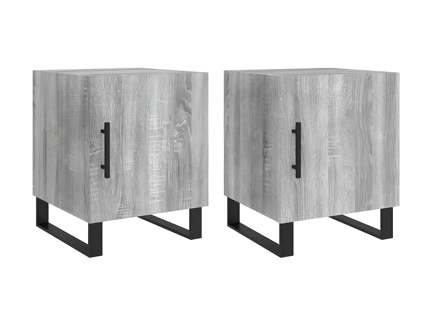 Lot de 2 Tables de chevet sonoma gris 40x40x50cm bois d'ingénierie WVGQ5536