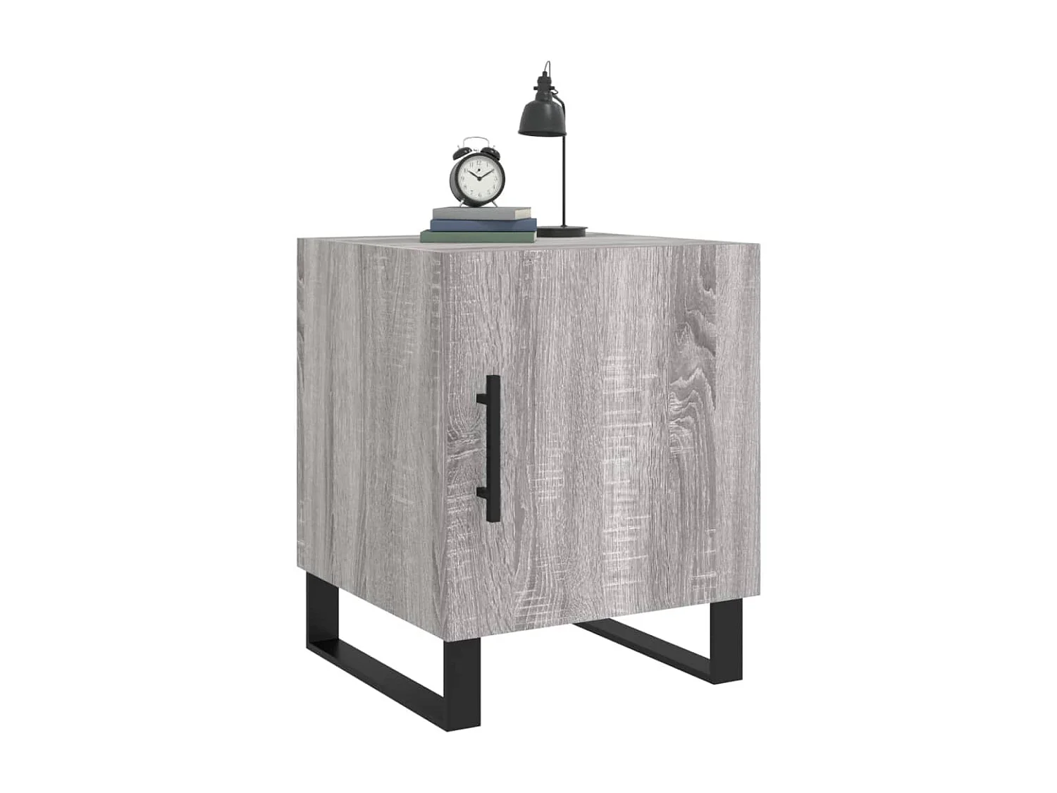 Lote de 2 Mesitas de noche madera ingeniería gris Sonoma 40x40x50 cm ES67900