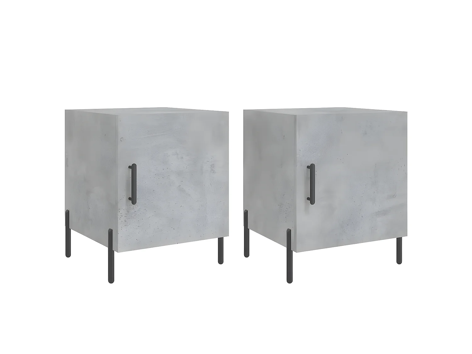 Lot de 2 Tables de chevet gris béton 40x40x50 cm bois d’ingénierie WVGQ4249