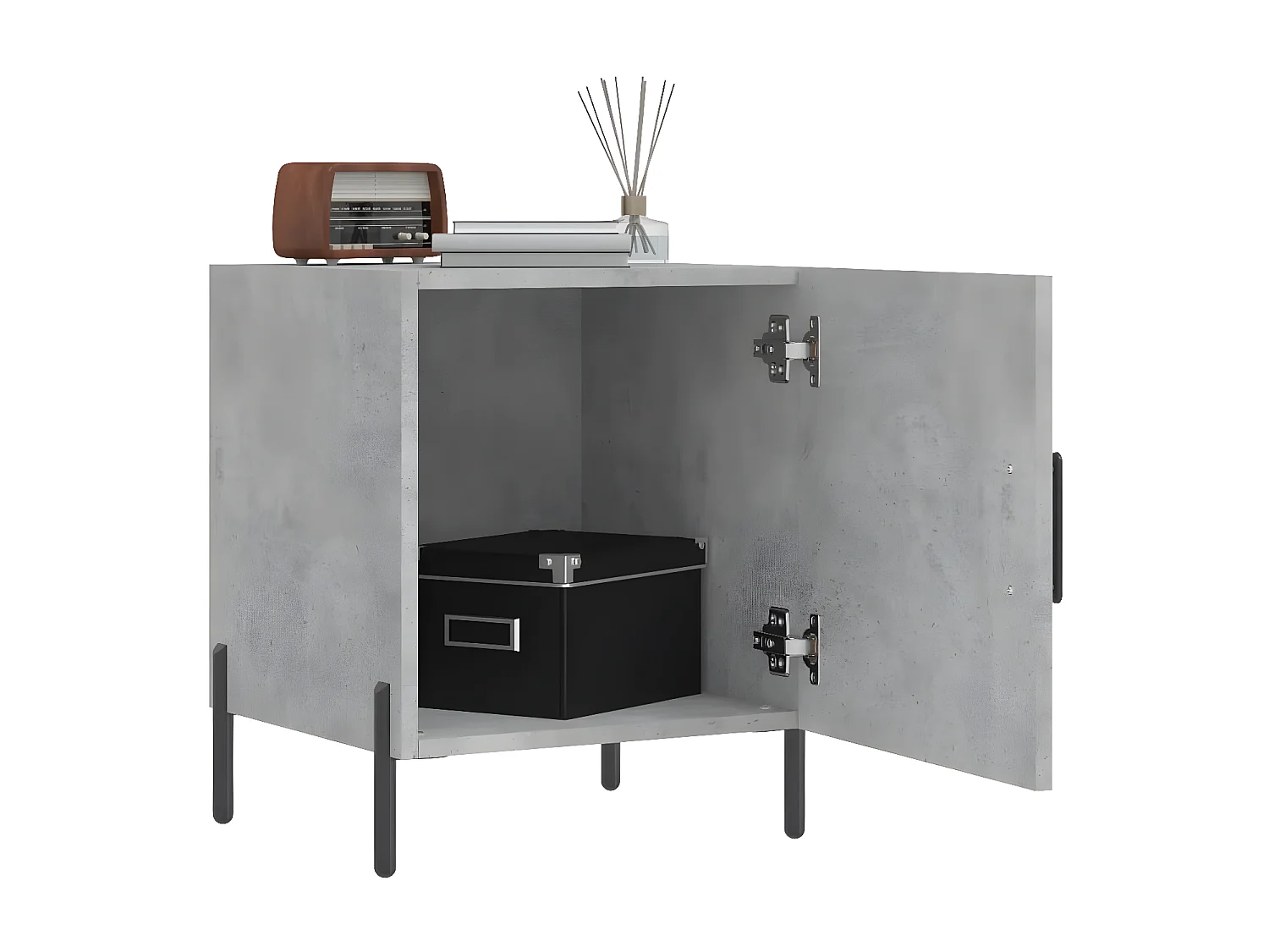 Lot de 2 Tables de chevet gris béton 40x40x50 cm bois d’ingénierie WVGQ4249