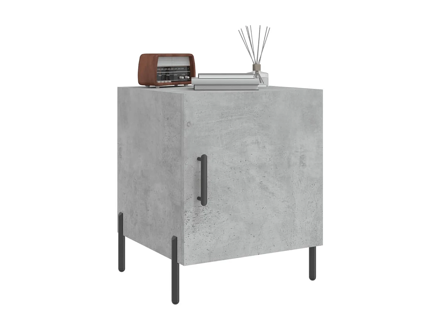 Lot de 2 Tables de chevet gris béton 40x40x50 cm bois d’ingénierie WVGQ4249