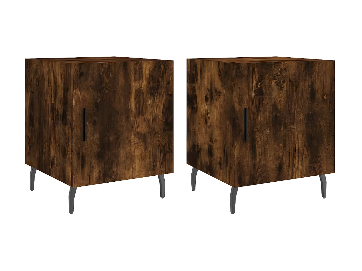 Comodini | Tavolini da notte | Tavolini da letto 2 pz Rovere Fumo 40x40x50 cm in Legno Multistrato