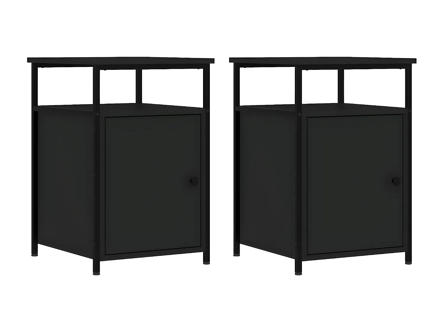 Nachtkastjes 2 st 40x42x60 cm bewerkt hout zwart NL51764