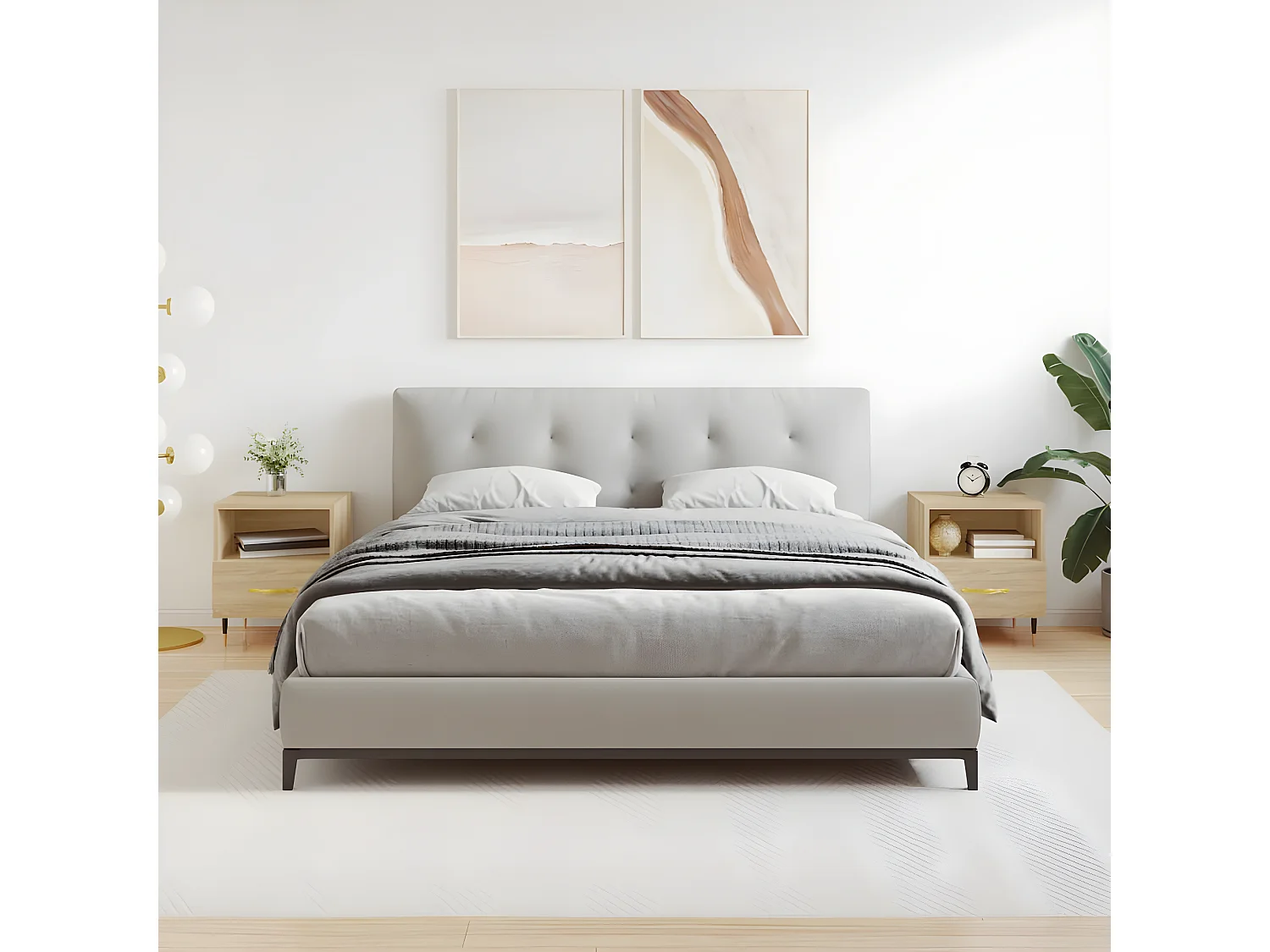 Nachtkastjes 2 st 40x35x47,5 cm bewerkt hout sonoma eikenkleur NL57475