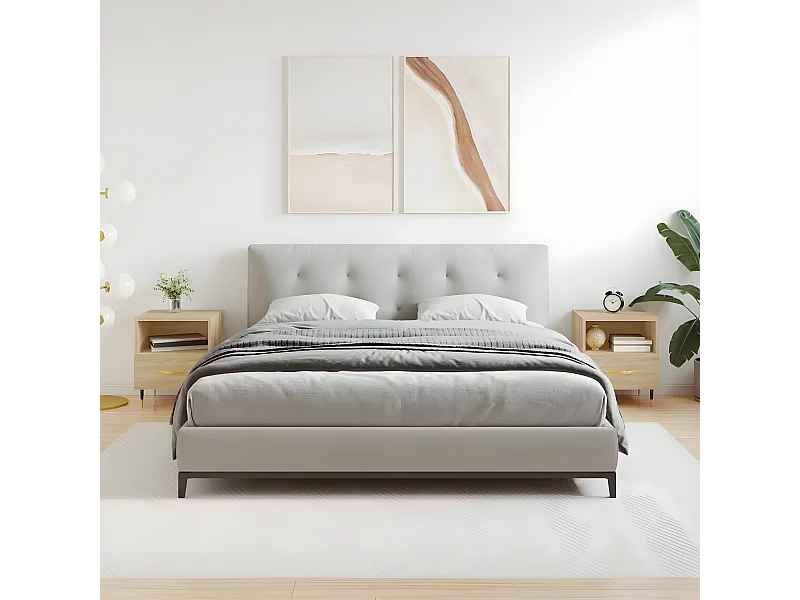 Nachtkastjes 2 st 40x35x47,5 cm bewerkt hout sonoma eikenkleur NL57475