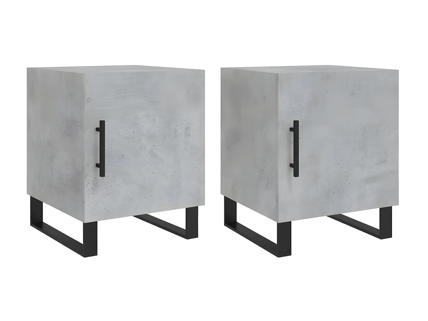 Lote de 2 Mesitas de noche madera ingeniería gris hormigón 40x40x50 cm ES69329