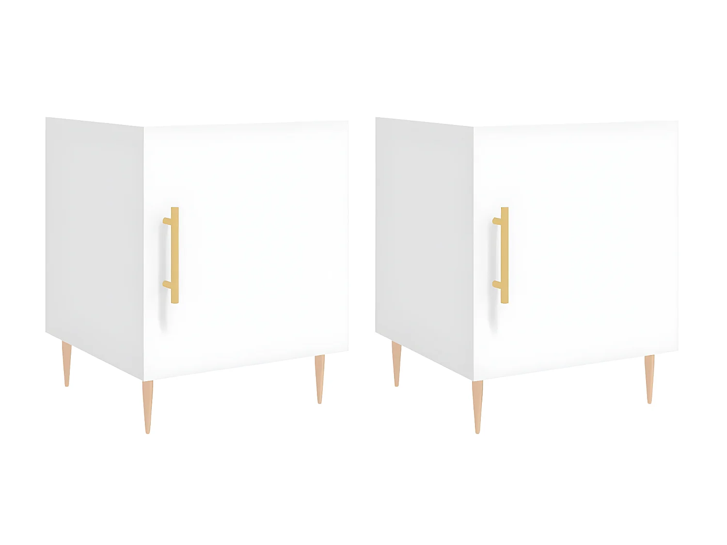 Lote de 2 Mesitas de noche madera de ingeniería blanco 40x40x50 cm ES94491