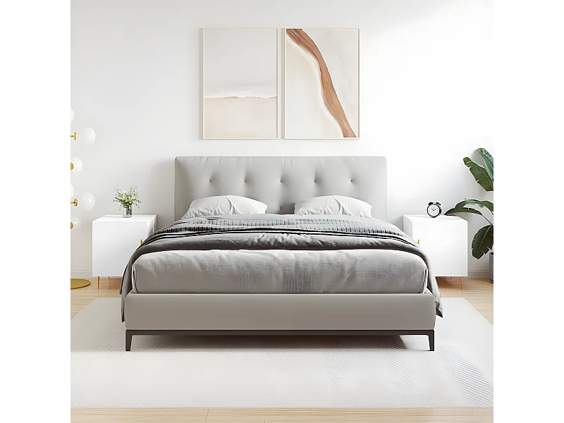 Mesa de cabeceira 2 pcs 40x40x50 cm derivados de madeira branco PT33778