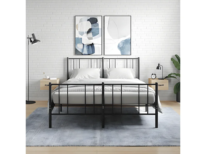 Nachtkastjes 2 st wandgemonteerd 35x35x20 cm sonoma eikenkleur NL33998