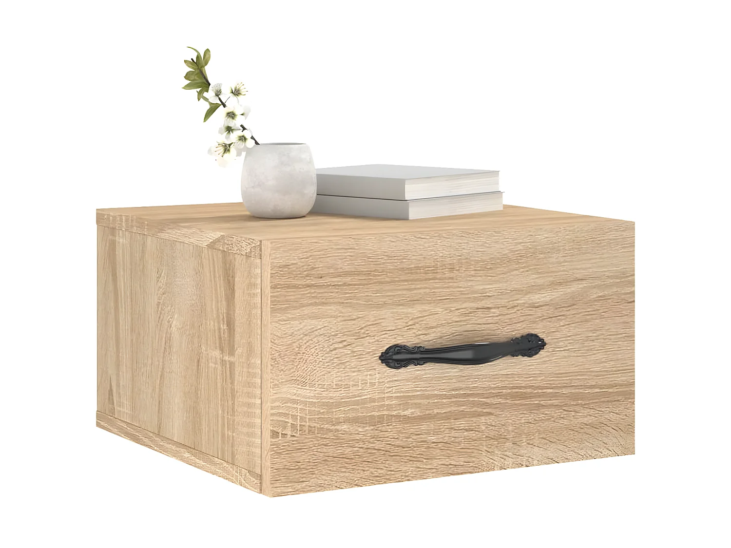 Lote de 2 Mesitas de noche de pared color roble Sonoma 35x35x20 cm ES34547