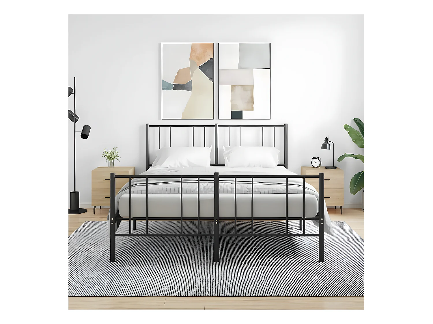 Lote de 2 Mesitas de noche madera ingeniería roble Sonoma 40x35x47,5 cm ES85856