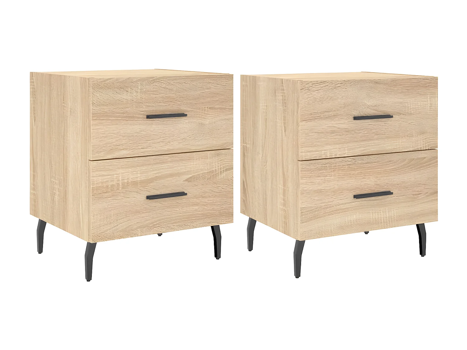 Lot de 2 Tables de chevet chêne sonoma 40x35x47,5 cm WVGQ4669