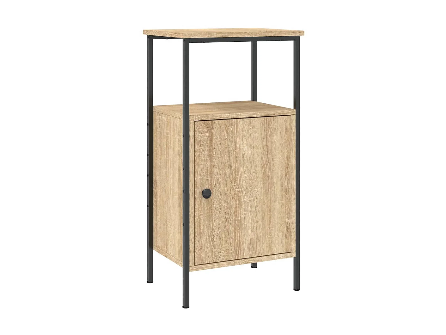 Lote de 2 Mesitas de noche madera ingeniería roble Sonoma 41x31x80 cm ES60610