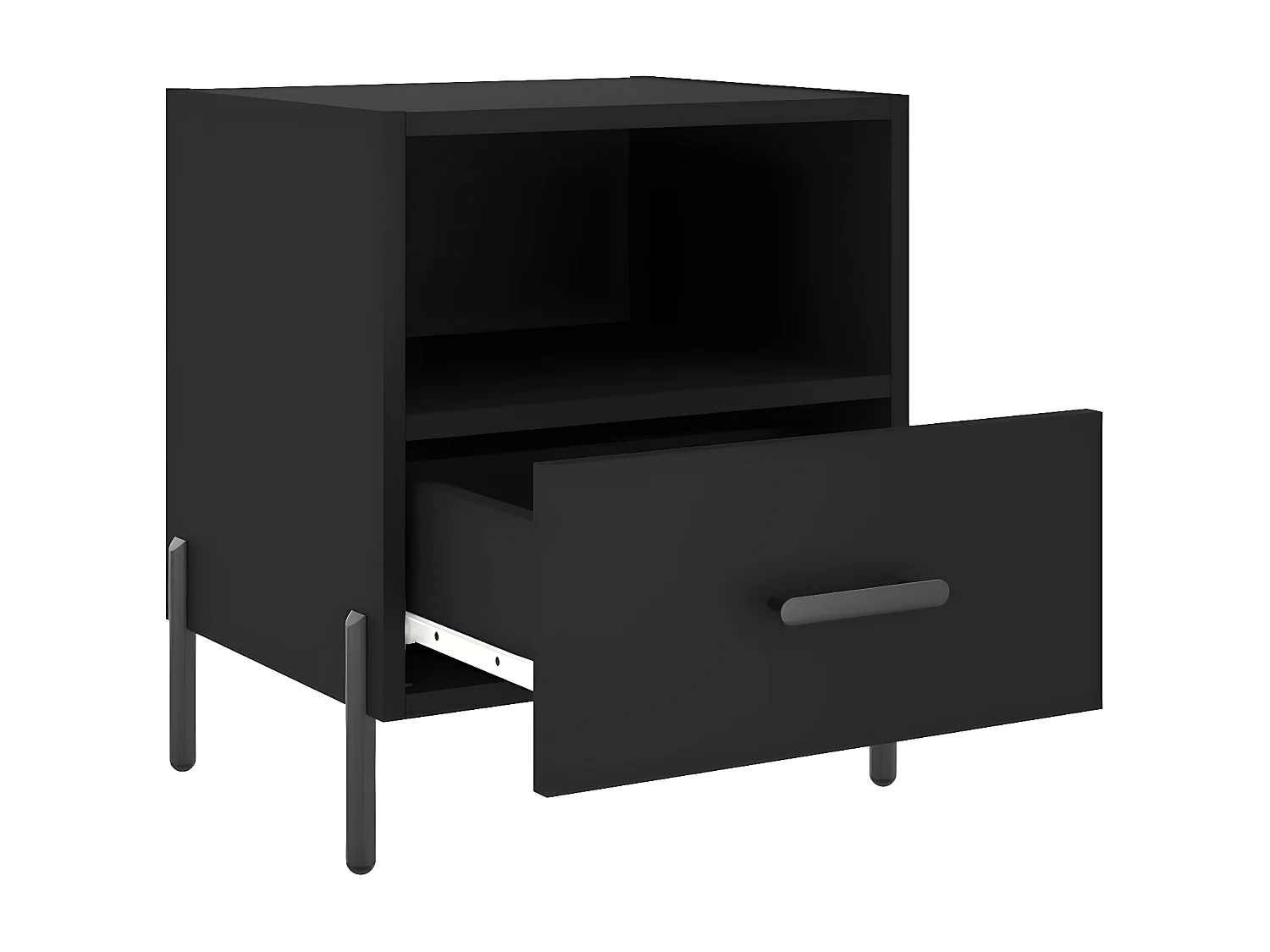 Lot de 2 Tables de chevet noir 40x35x47,5 cm bois d’ingénierie WVGQ1121