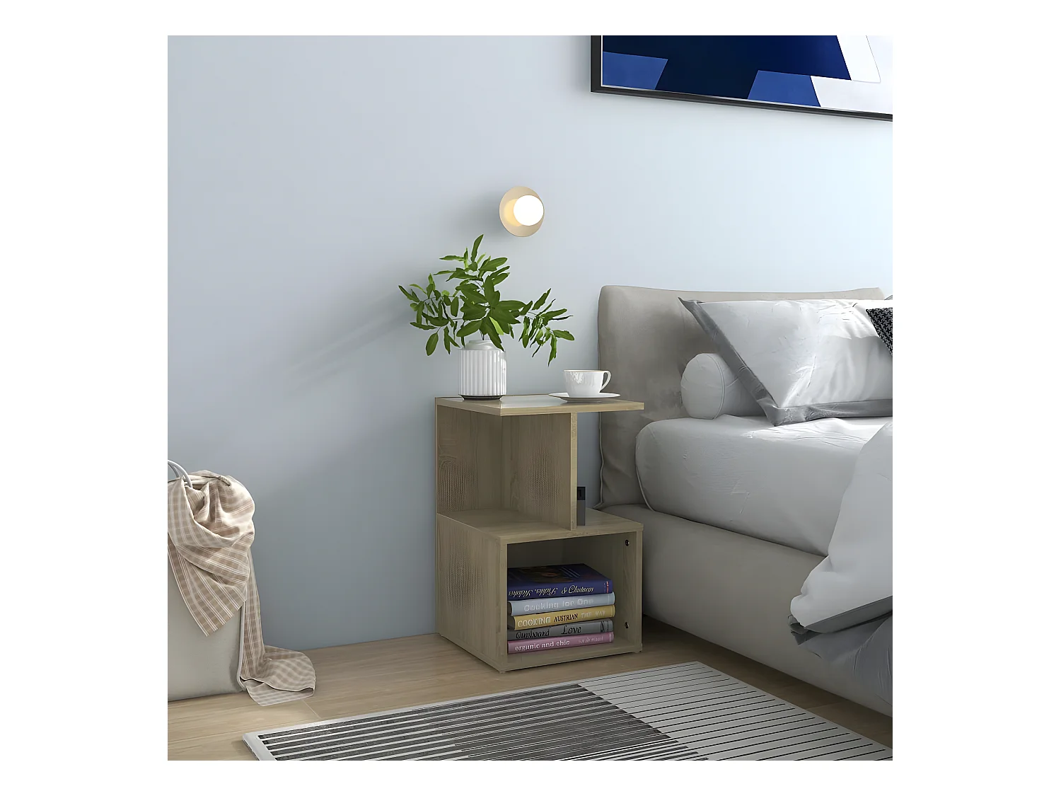 Lot de 2 Tables de chevet Chêne sonoma 35x35x55 cm Aggloméré WVGQ1510