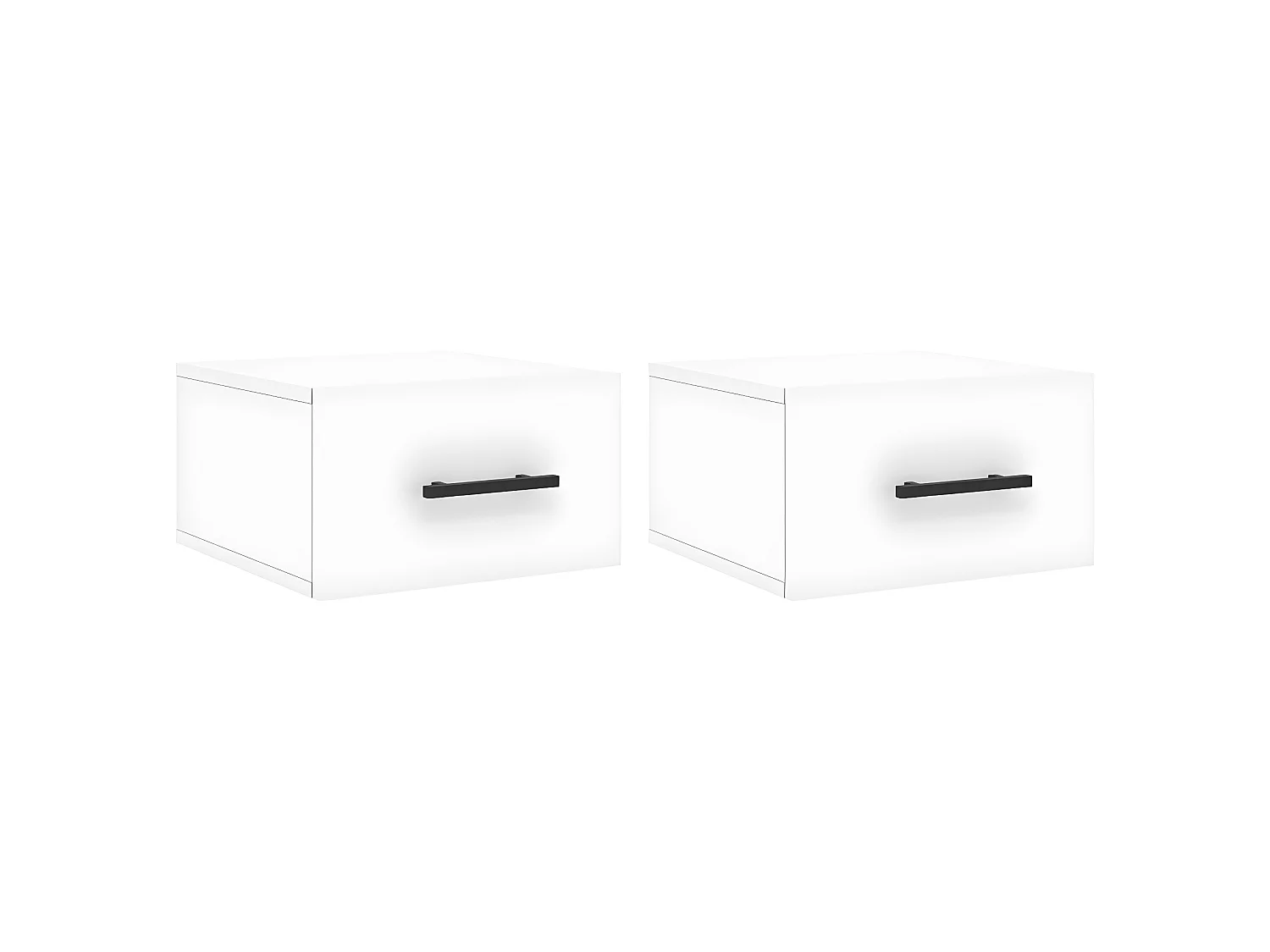 Lot de 2 Tables de chevet murales blanc 35x35x20 cm WVGQ9426