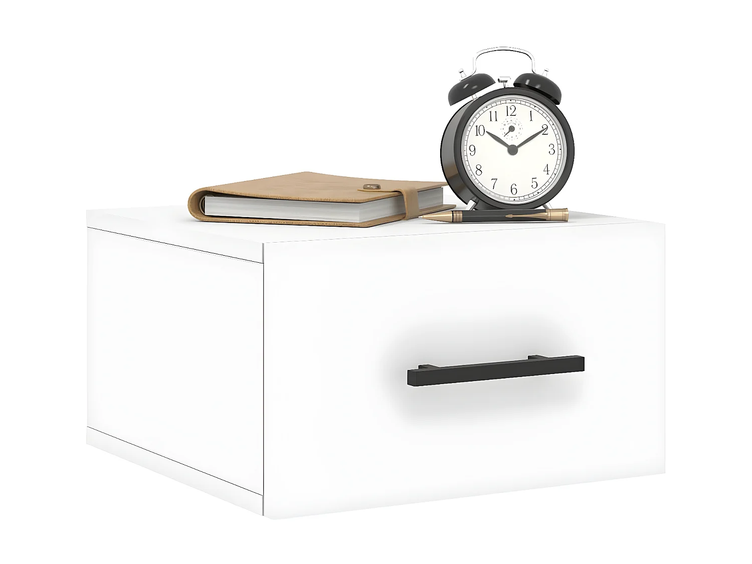 Lot de 2 Tables de chevet murales blanc 35x35x20 cm WVGQ9426