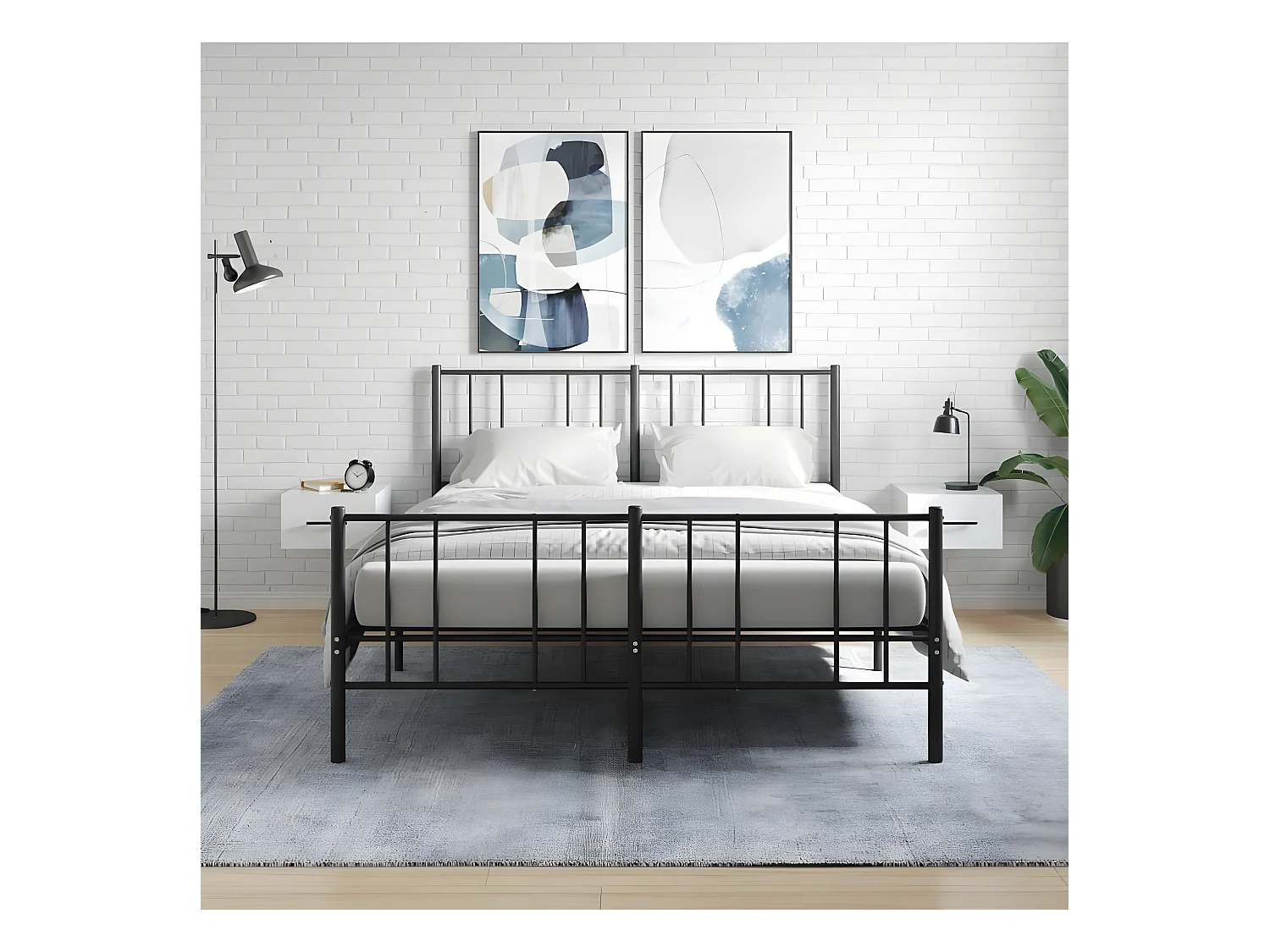 Lot de 2 Tables de chevet murales blanc 35x35x20 cm WVGQ9426