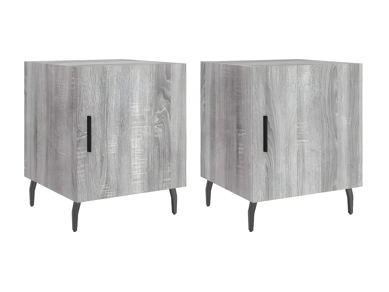 Lot de 2 Tables de chevet sonoma gris 40x40x50cm bois d'ingénierie WVGQ8402