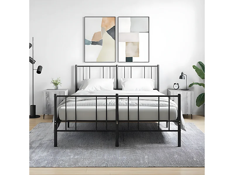 Lote de 2 Mesitas de noche madera ingeniería gris Sonoma 40x40x50 cm ES54288