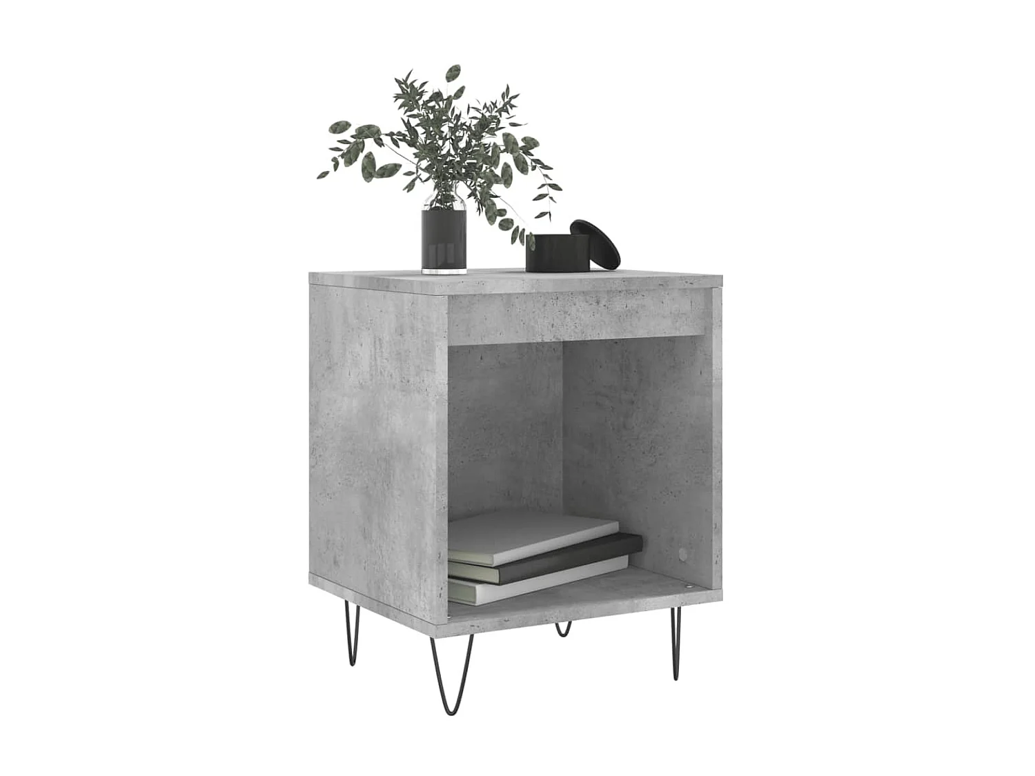 Lot de 2 Tables de chevet gris béton 40x35x50 cm bois d’ingénierie WVGQ4144