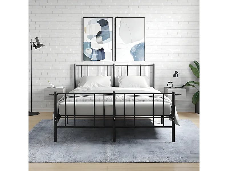 Lot de 2 Tables de chevet murales sonoma gris 35x35x20 cm WVGQ8730