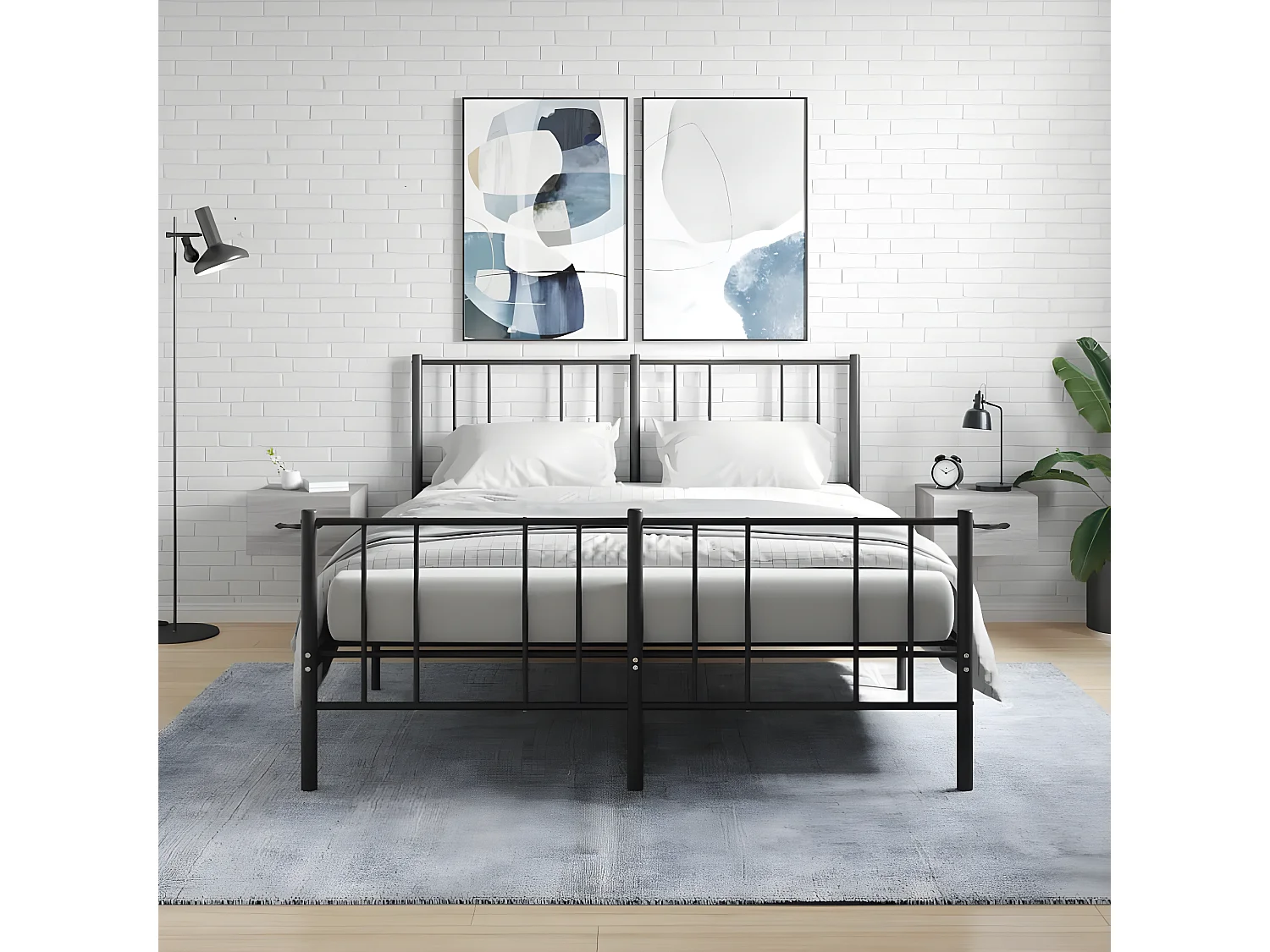 Lot de 2 Tables de chevet murales sonoma gris 35x35x20 cm WVGQ8730