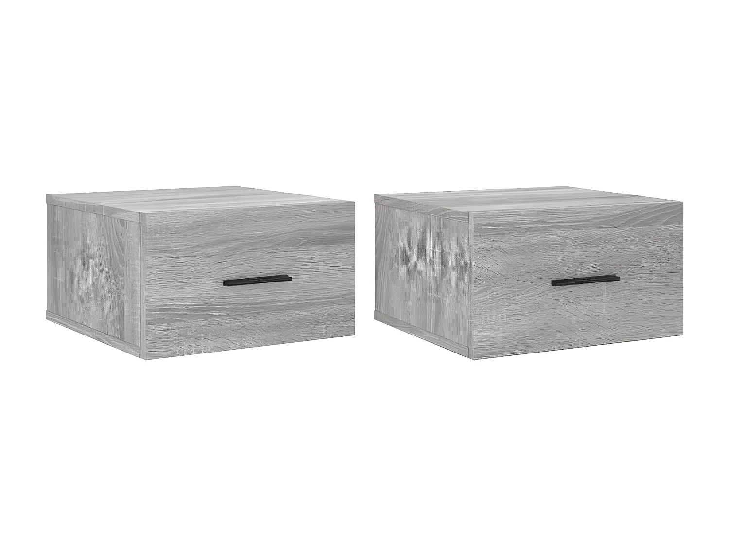Lot de 2 Tables de chevet murales sonoma gris 35x35x20 cm WVGQ6523