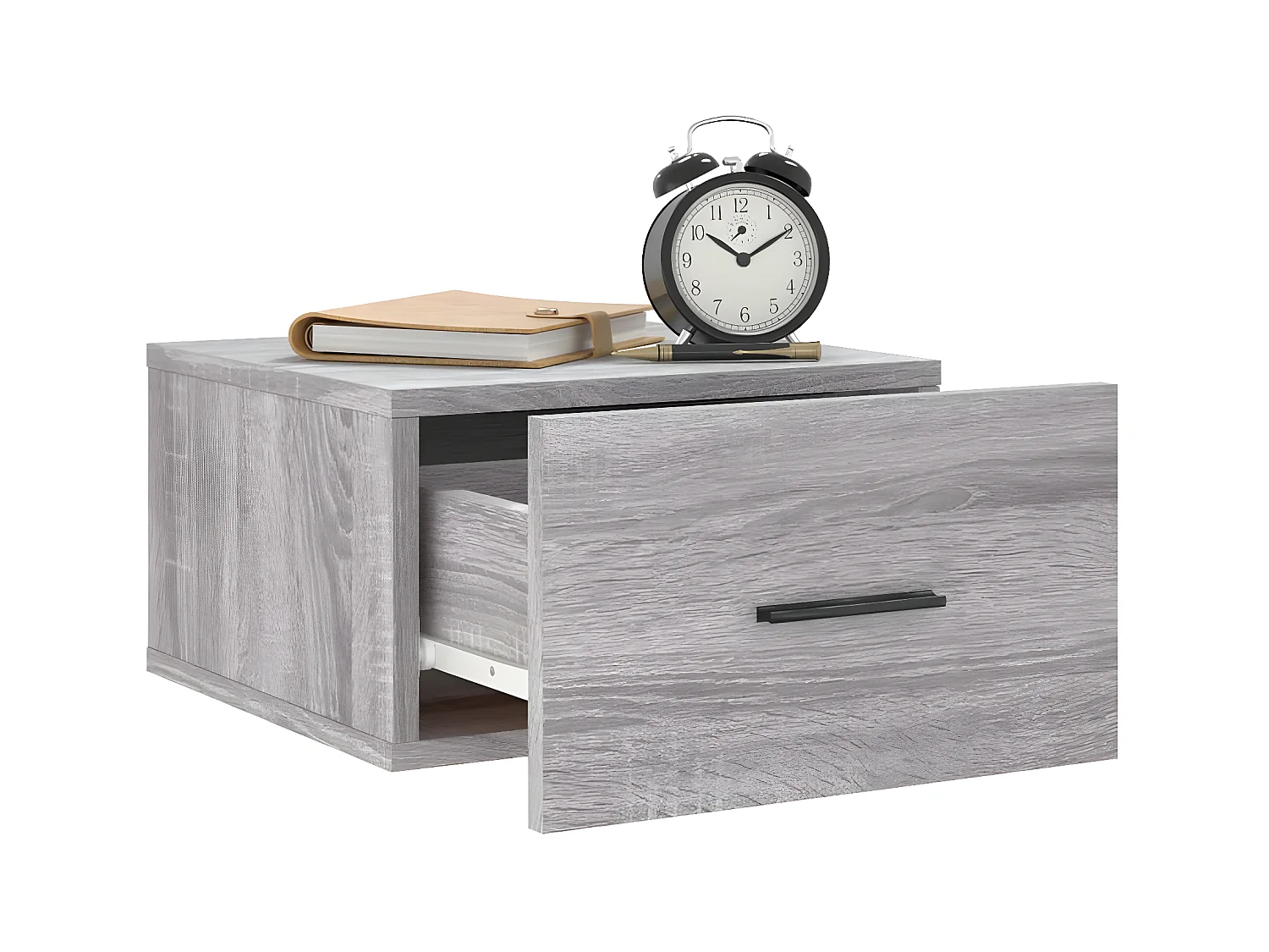 Lot de 2 Tables de chevet murales sonoma gris 35x35x20 cm WVGQ6523