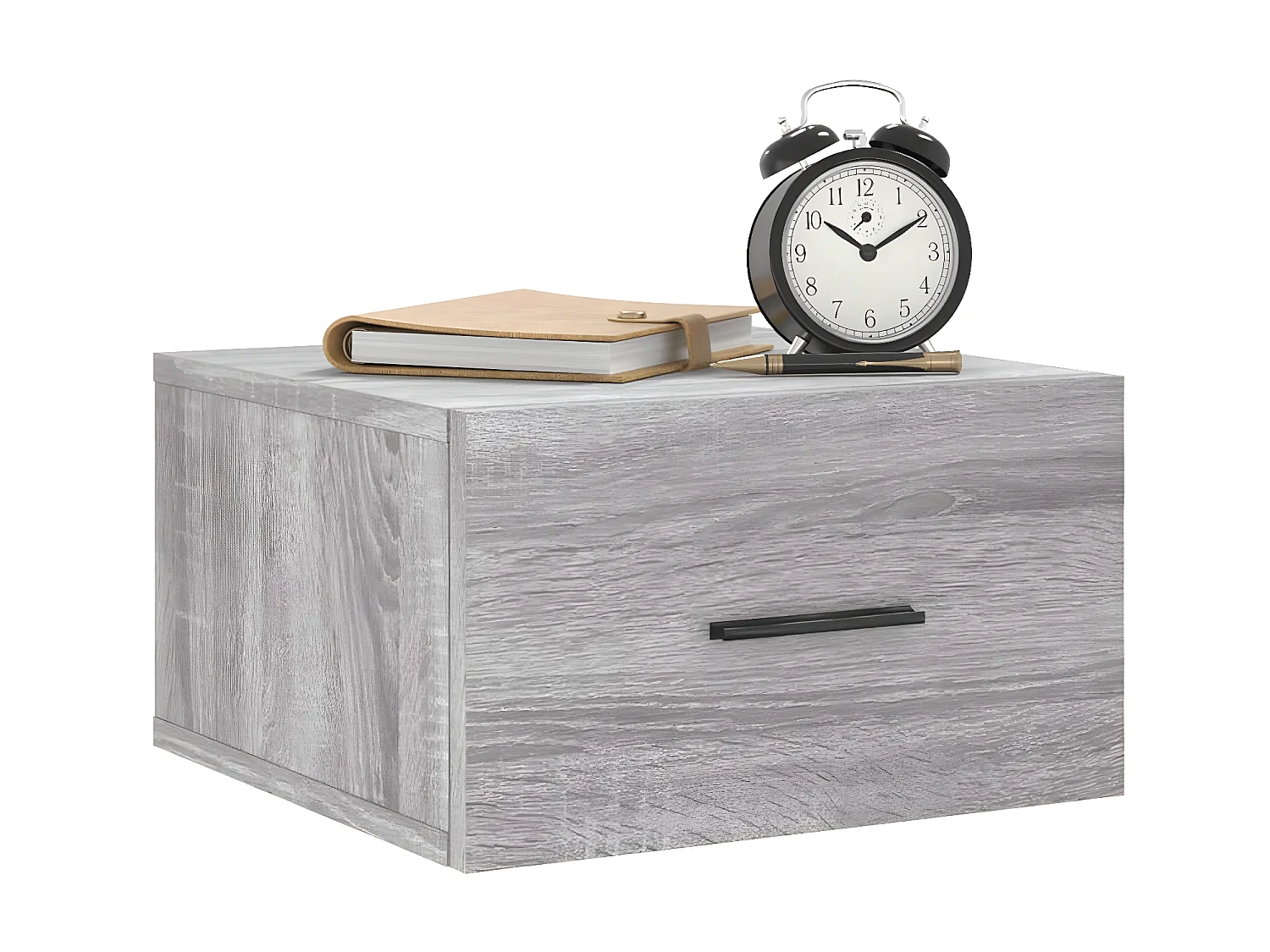 Lot de 2 Tables de chevet murales sonoma gris 35x35x20 cm WVGQ6523