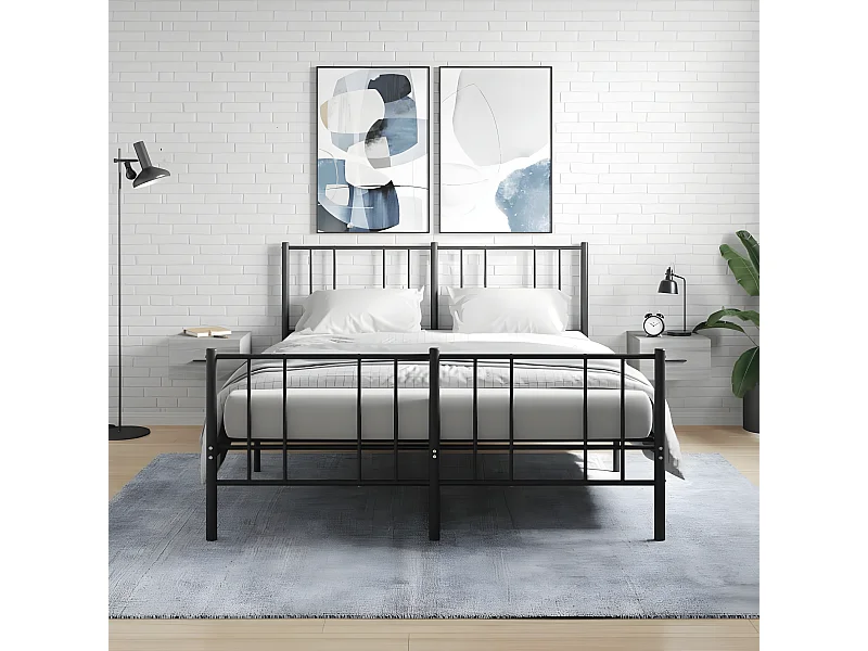 Lot de 2 Tables de chevet murales sonoma gris 35x35x20 cm WVGQ6523