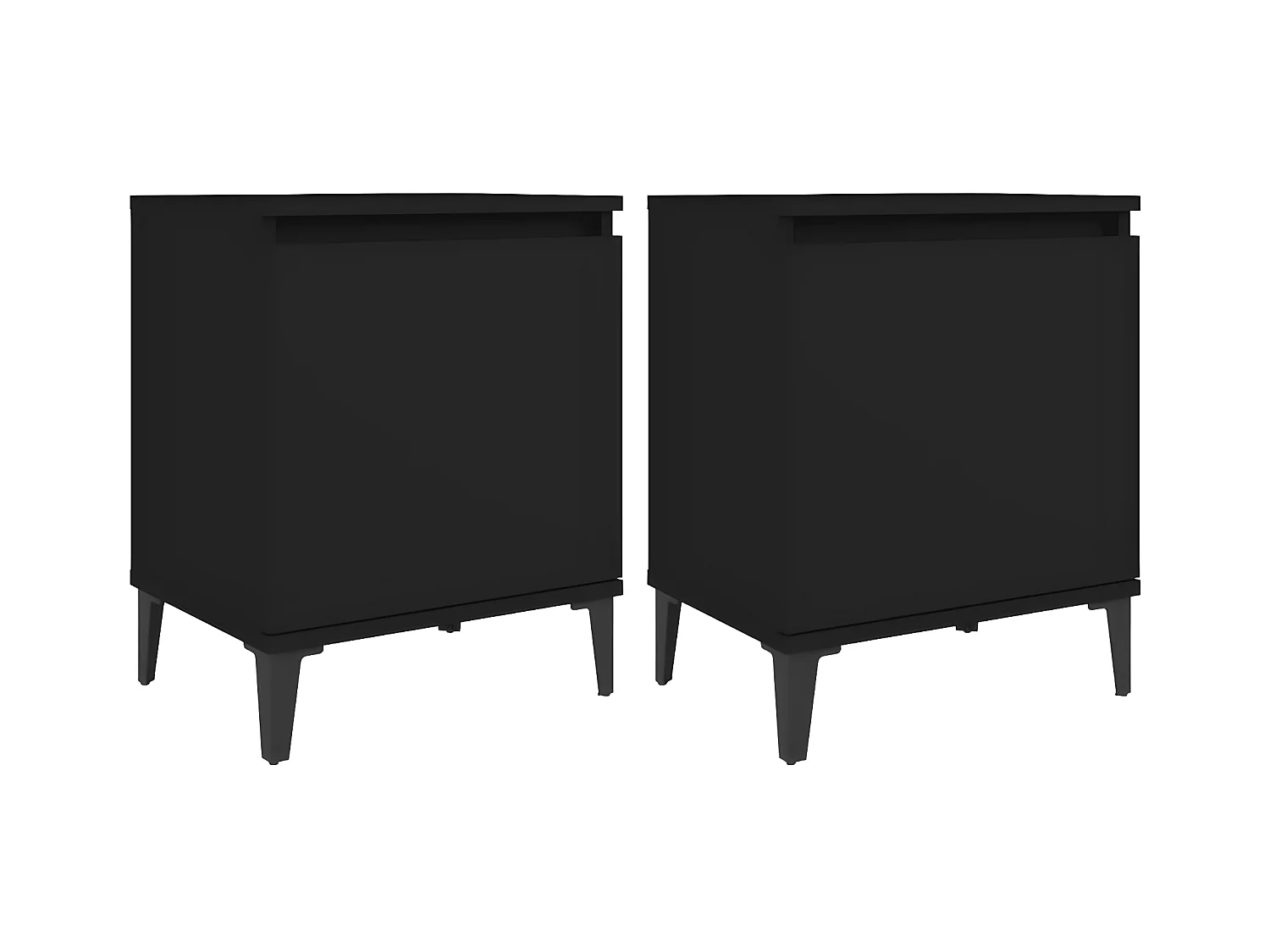 Nachtkastjes met metalen poten 40x30x50 cm zwart NL40277