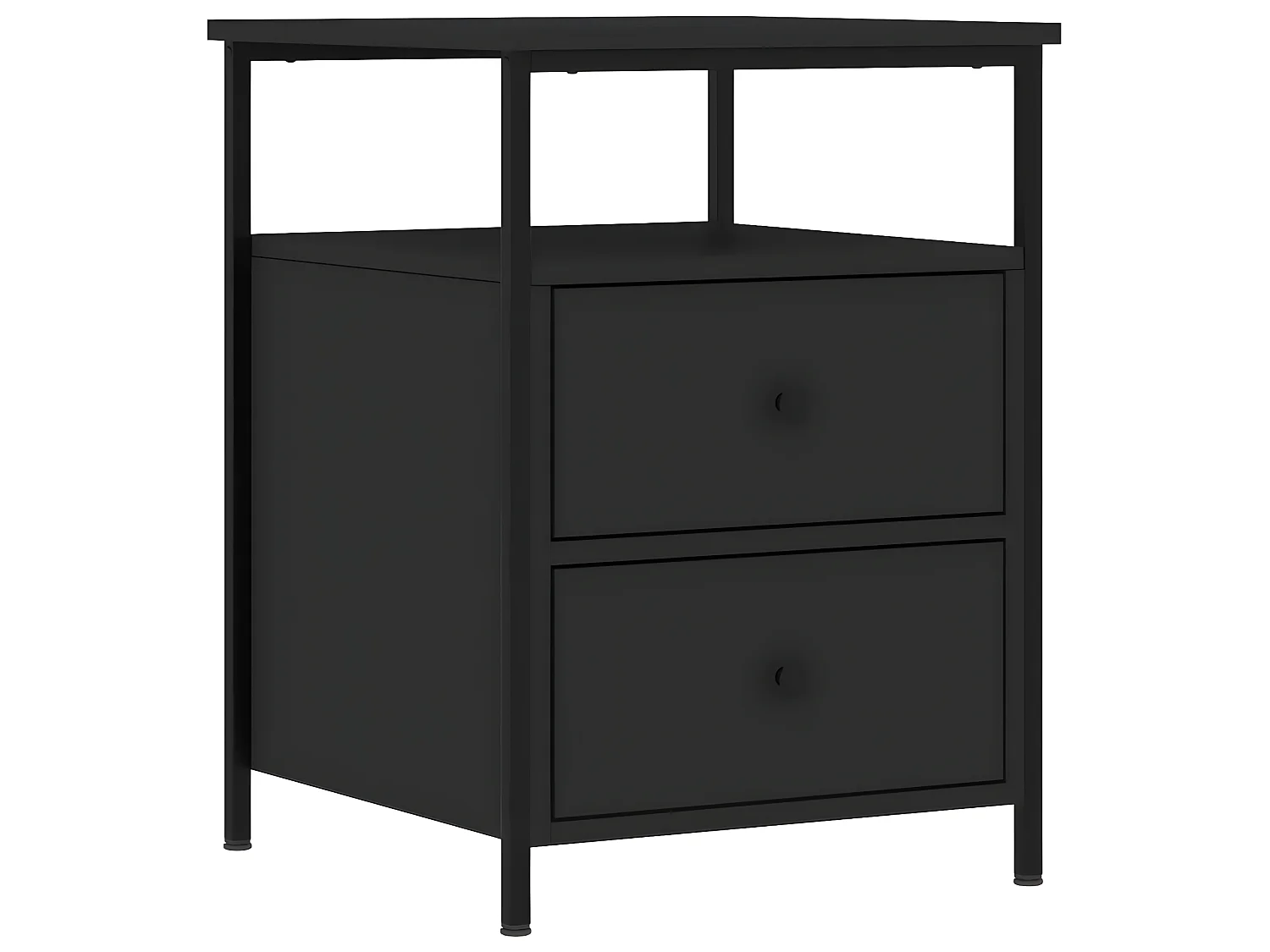 Nachtkastjes 2 st 44x45x60 cm bewerkt hout zwart NL11002