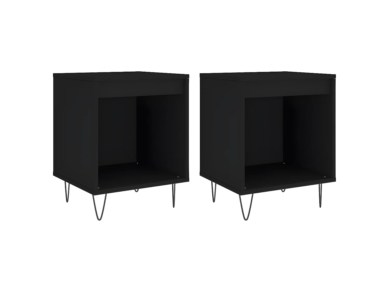 Nachtkastjes 2 st 40x35x50 cm bewerkt hout zwart NL15825