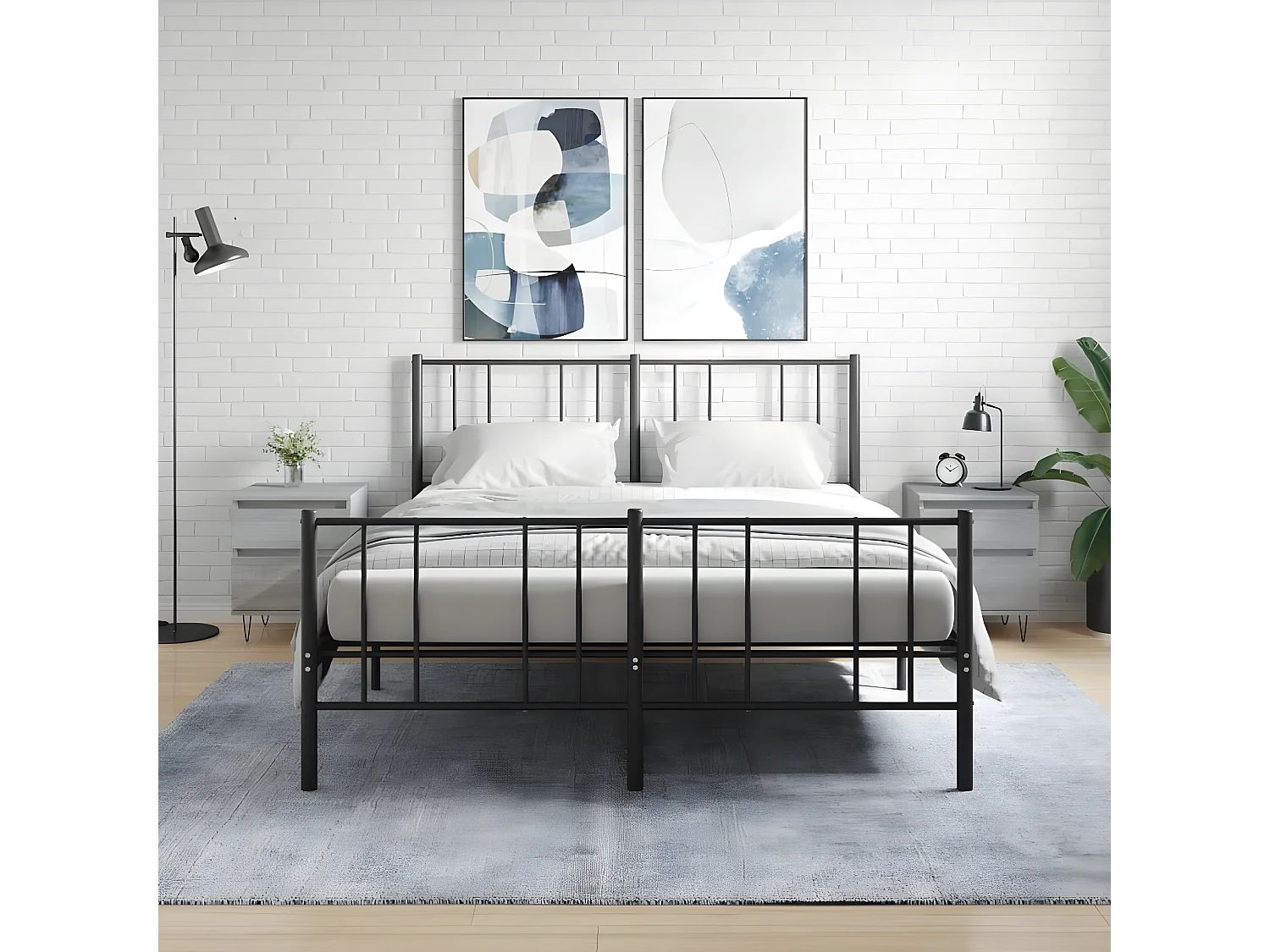 Comodini | Tavolini da notte | Tavolini da letto 2pz Grigio Sonoma 40x35x50 cm in Legno Multistrato