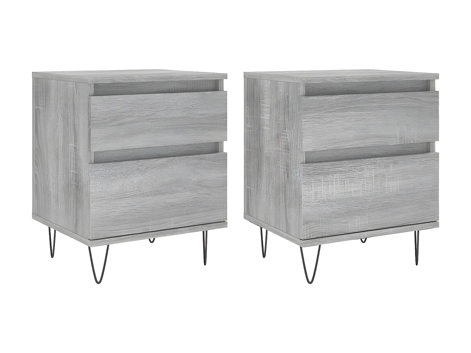 Comodini | Tavolini da notte | Tavolini da letto 2pz Grigio Sonoma 40x35x50 cm in Legno Multistrato