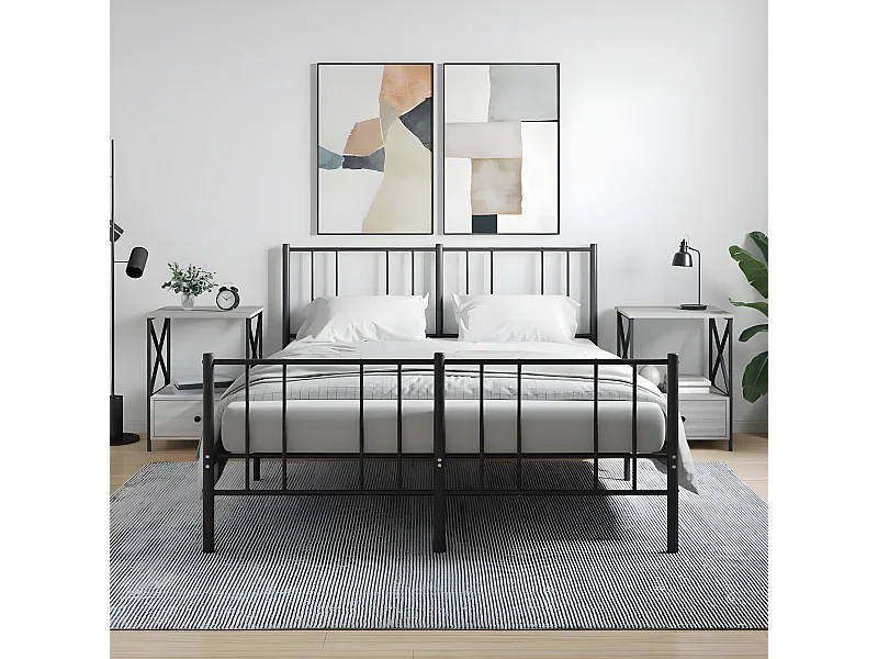 Lot de 2 Tables de chevet sonoma gris 50x41x65 cm bois ingénierie WVGQ2469