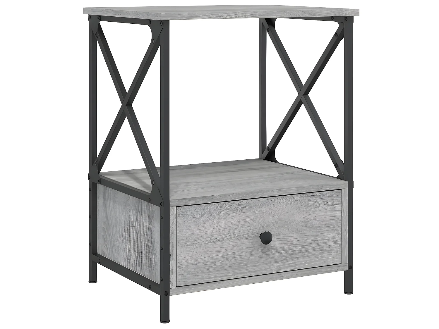 Nachtkastjes 2 st 50x41x65 cm bewerkt hout grijs sonoma eiken NL12047