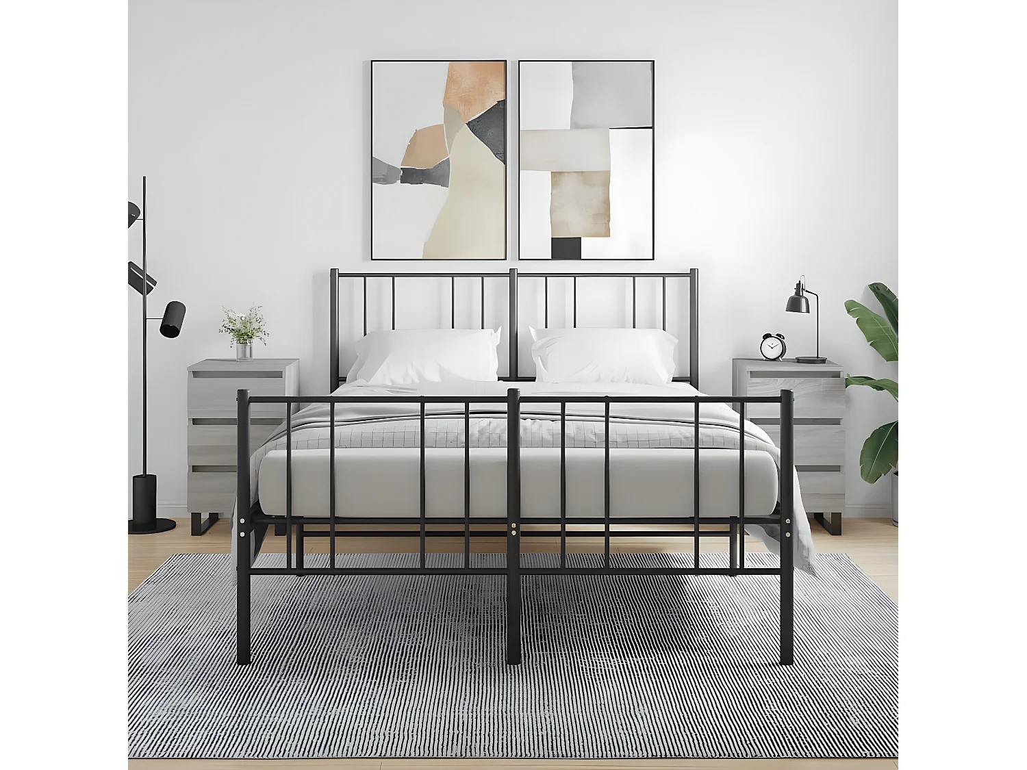 Lot de 2 Tables de chevet sonoma gris 40x35x69 cm bois ingénierie WVGQ6321