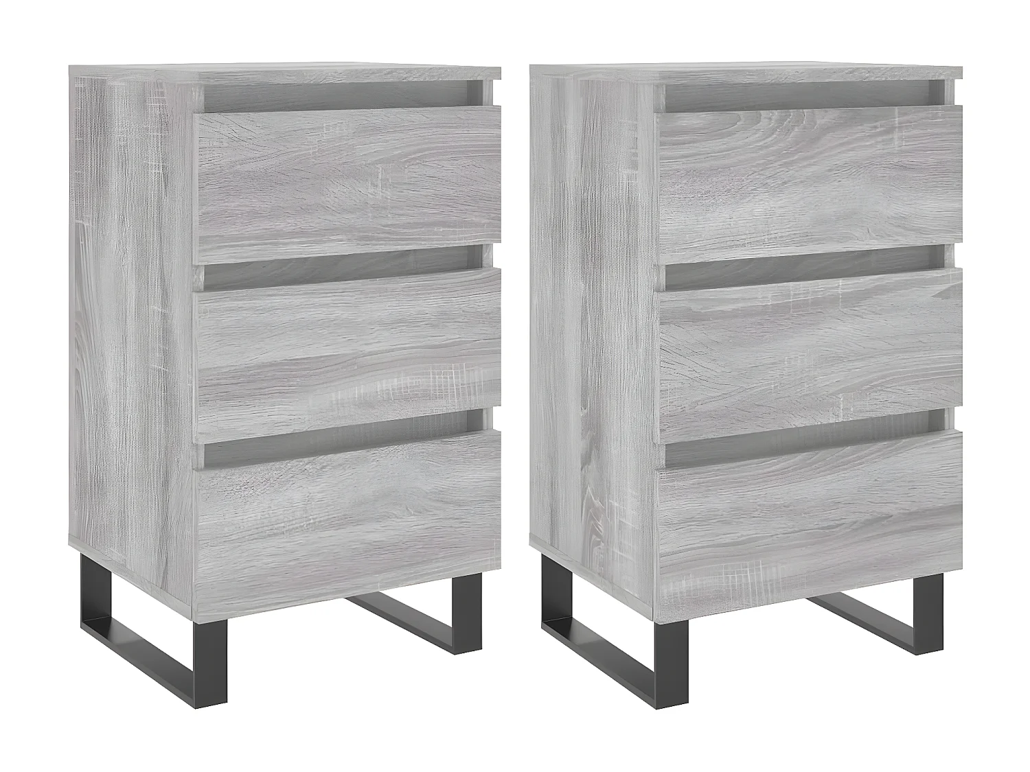 Lot de 2 Tables de chevet sonoma gris 40x35x69 cm bois ingénierie WVGQ6321