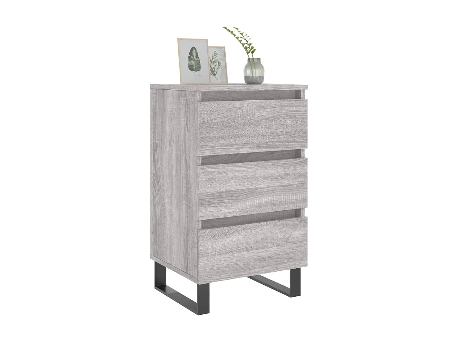 Lot de 2 Tables de chevet sonoma gris 40x35x69 cm bois ingénierie WVGQ6321