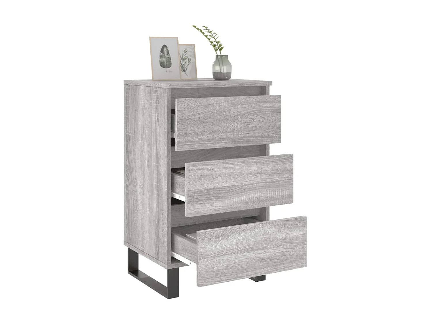 Lot de 2 Tables de chevet sonoma gris 40x35x69 cm bois ingénierie WVGQ6321