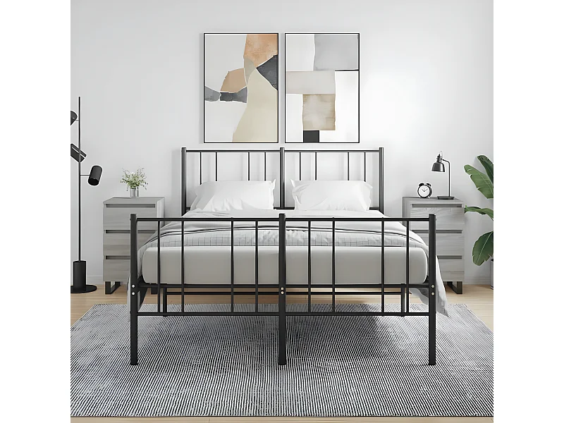 Nachtkastjes 2 st 40x35x69 cm bewerkt hout grijs sonoma eiken NL95925