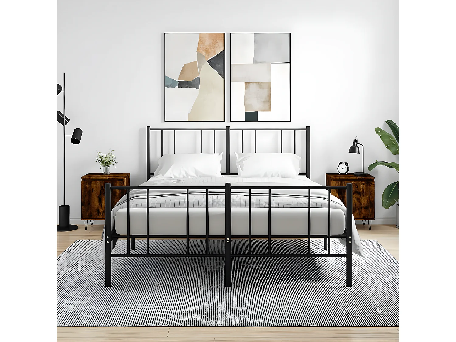 Nachtkastjes 2 st 40x30x50 cm bewerkt hout gerookt eikenkleurig NL26516