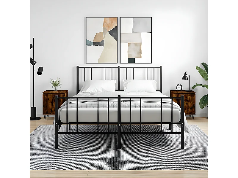 Nachtkastjes 2 st 40x30x50 cm bewerkt hout gerookt eikenkleurig NL26516