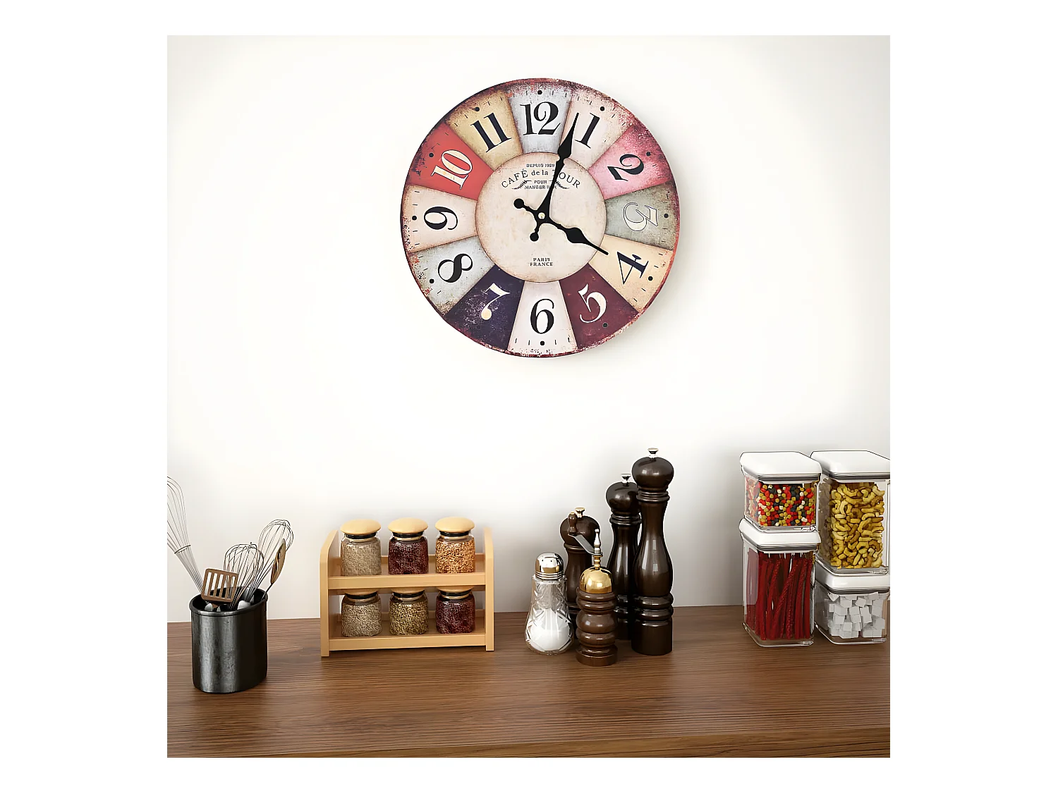 Horloge murale vintage Colorée 30 cm WVGQ4636