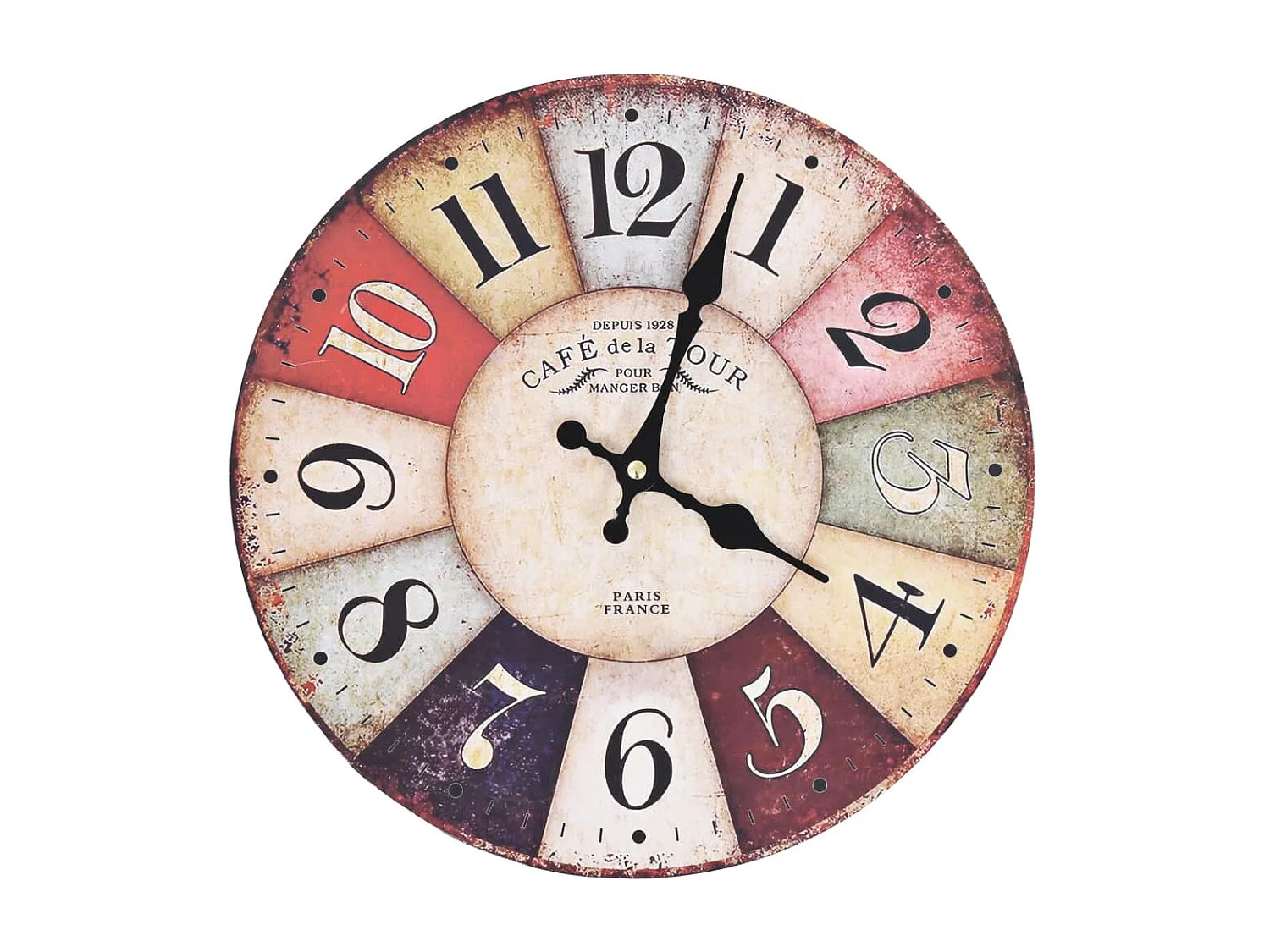 Reloj de pared vintage colorido 30 cm ES615373