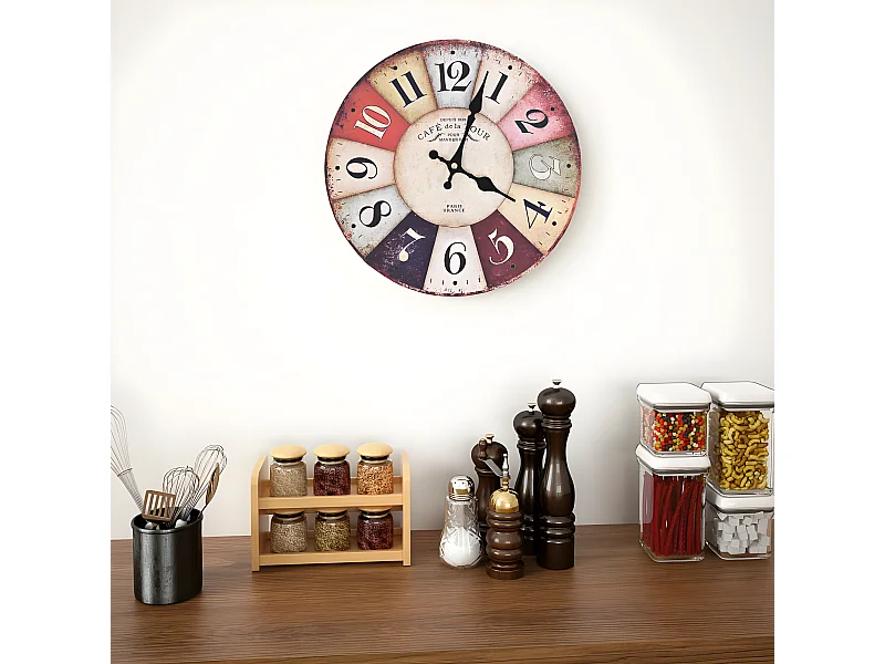 Horloge murale vintage Colorée 30 cm WVGQ4636